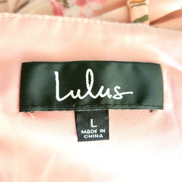 🆕️ Lulu's Pink  Floral Maxi Dress Size Large - Picture 12 of 12
